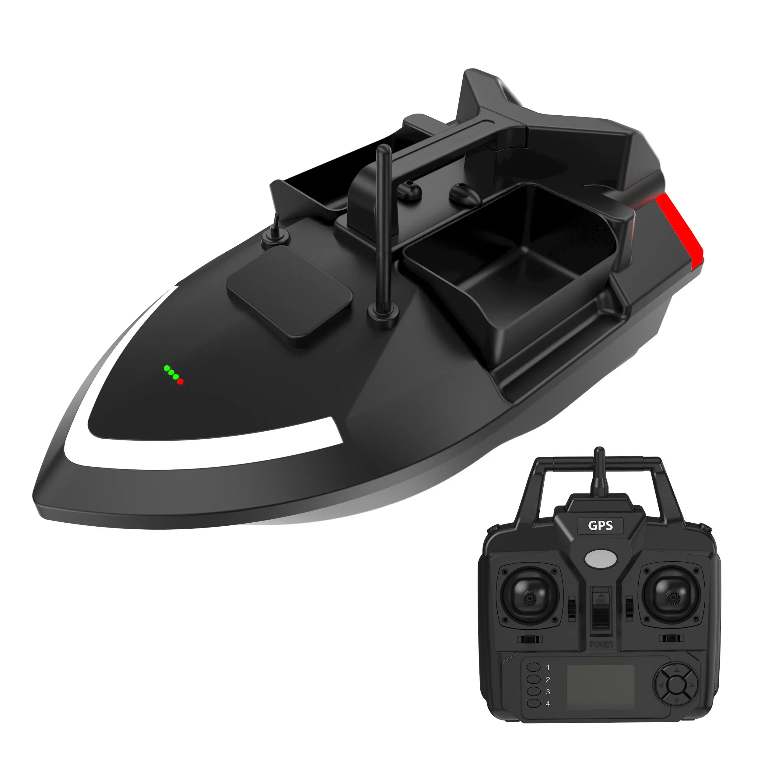 SINC100 Fishing Bait Boat 3 Hopper 2KG Loading GPS Auto Navigation bait boat 500m 40 dots Autopilot Boat With Night Light