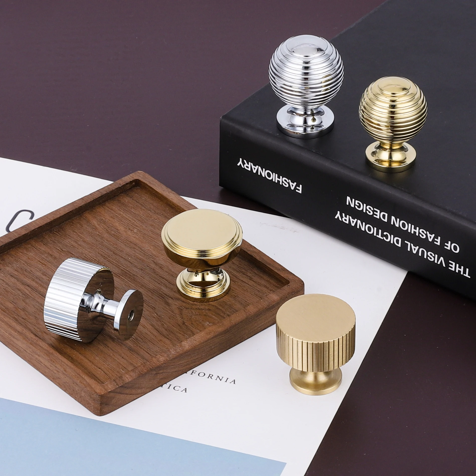 2022 New Design Handle Kitchen Knurled Gold Cabinet Pulls Drawer Pulls Brass Furniture Handle Cabinet Knobs