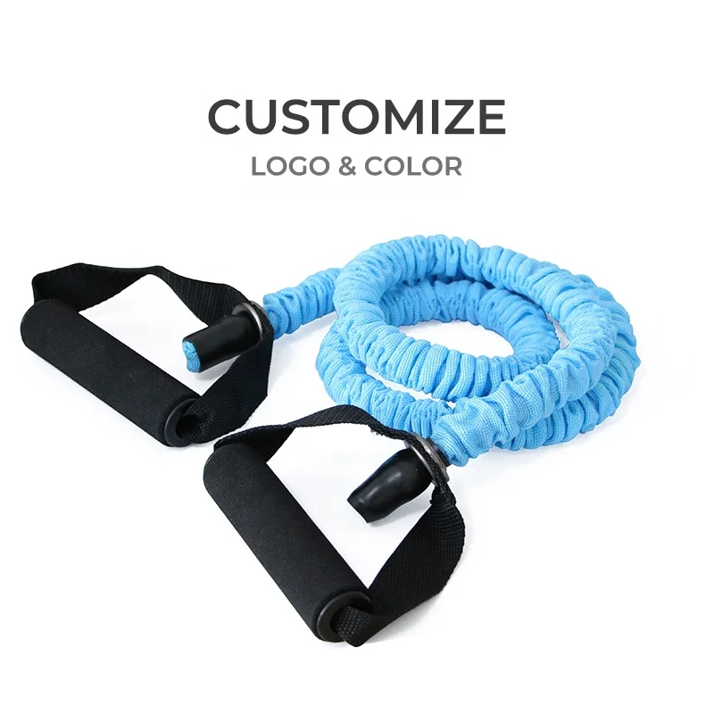 Proesce Custom Logo 100% Nature Latex Resistance Tube With Nylon Cover