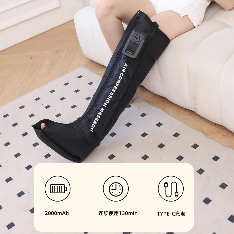2025 New Arrival Cordless Legs And Feet Air Massage Therapy Recovery Boots Circulation Air Compression Full Leg Massager Machine