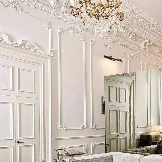 Interior Classical Ceiling Decorating Design Fireproof Plaster Cornice Moulding