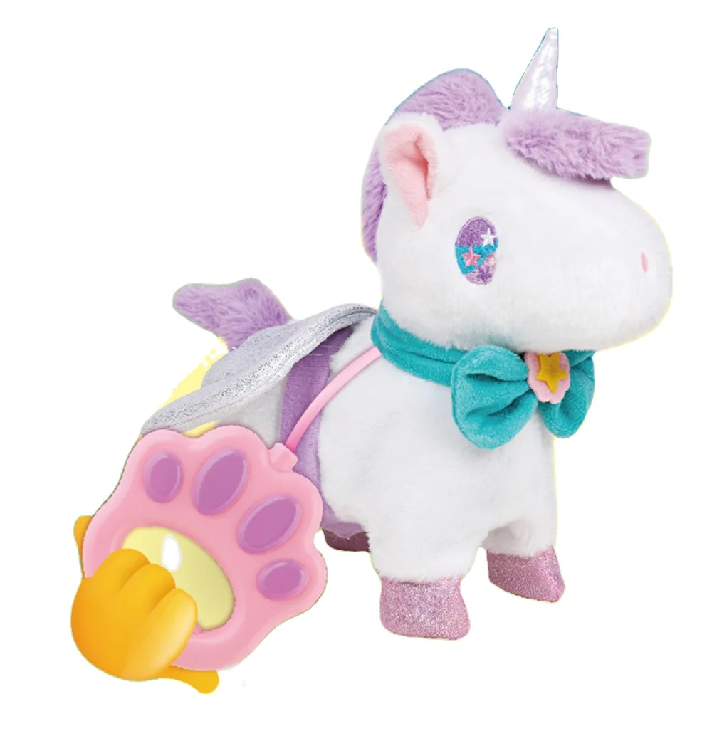 Electronic unicorn Plush Toy Talking Donkey Electric Pets Plush Recording Smart Walking Toys Cute Speak Music and  guy rope Doll