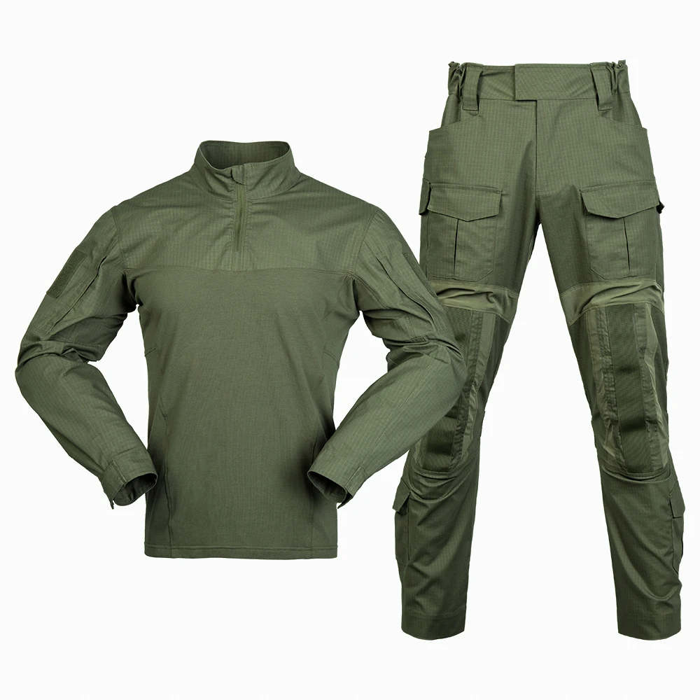 AK Tearproof Tactical Frog Suit Combat Shirt Pants Camouflage Tactical Uniform with Knee Brace Equipment Camouflaged