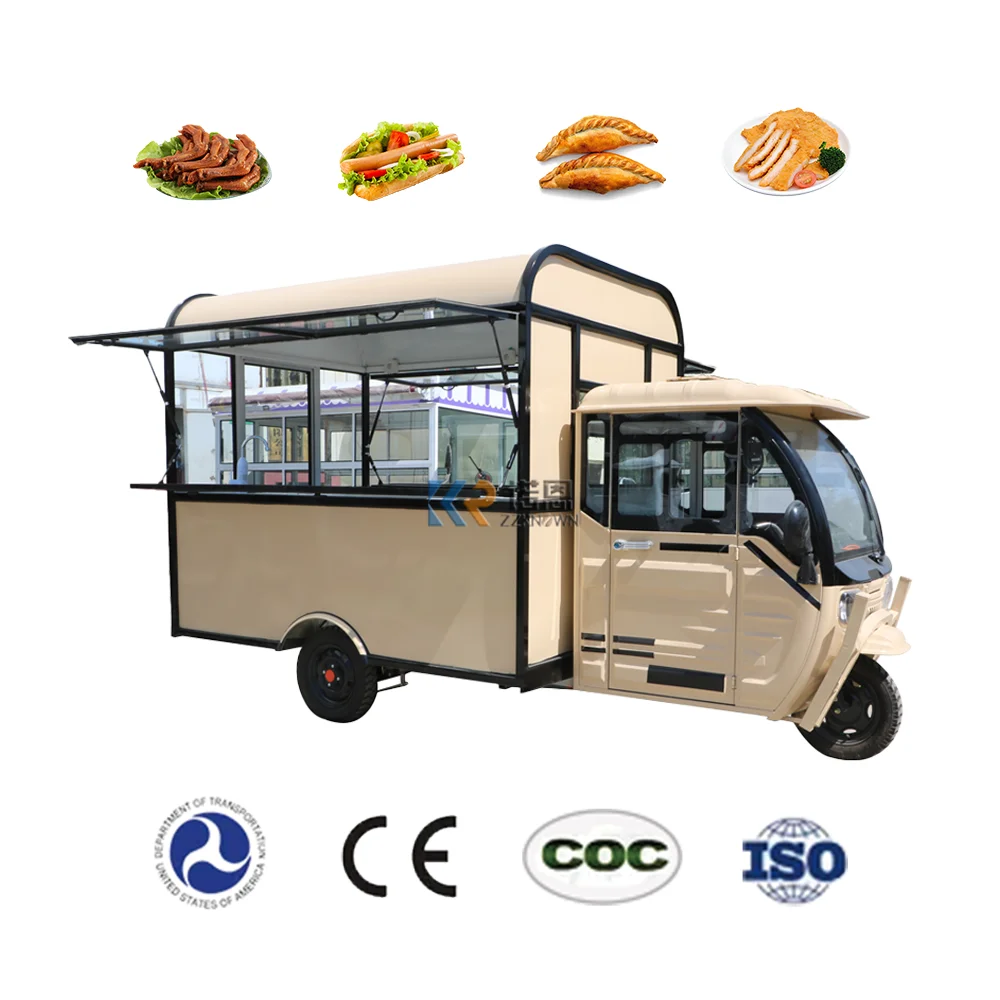 Three Wheel Electric Tuk Tuk Closed Body Type  Adults Mobile Food Truck for Ice Cream Cart CE Certified