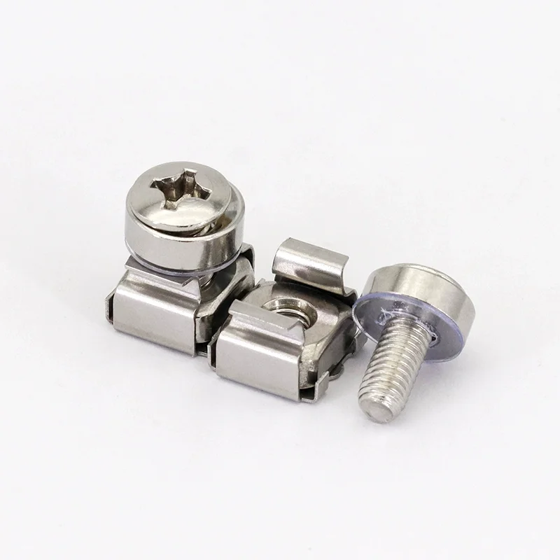 M6 *16 mm Rack Mount Cage Nuts, Screws and Washers  Square Insert Nuts for Audio Server Console Mounting Routers, Shelves