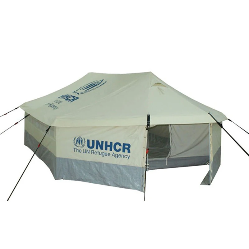 Aosener factory direct 4x4m 5 people family canvas tent Humanitarian shelter UNHCR tent