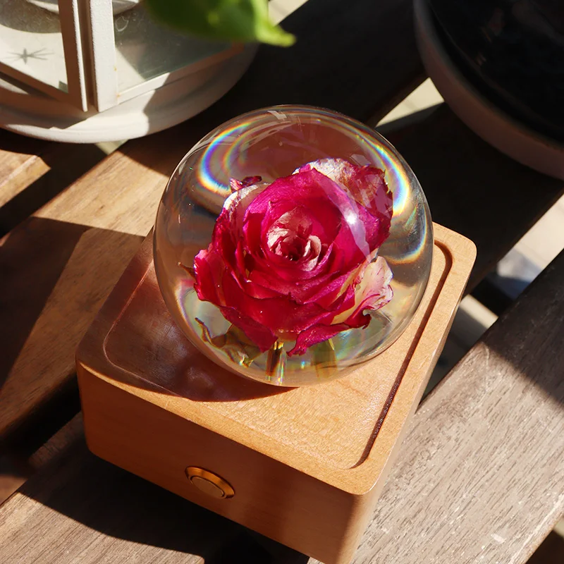 LED Light Wood Speaker Flower ball diy personalized luxury best great Valentine Day Gift set 2023 For a girl Her Wife Girlfriend