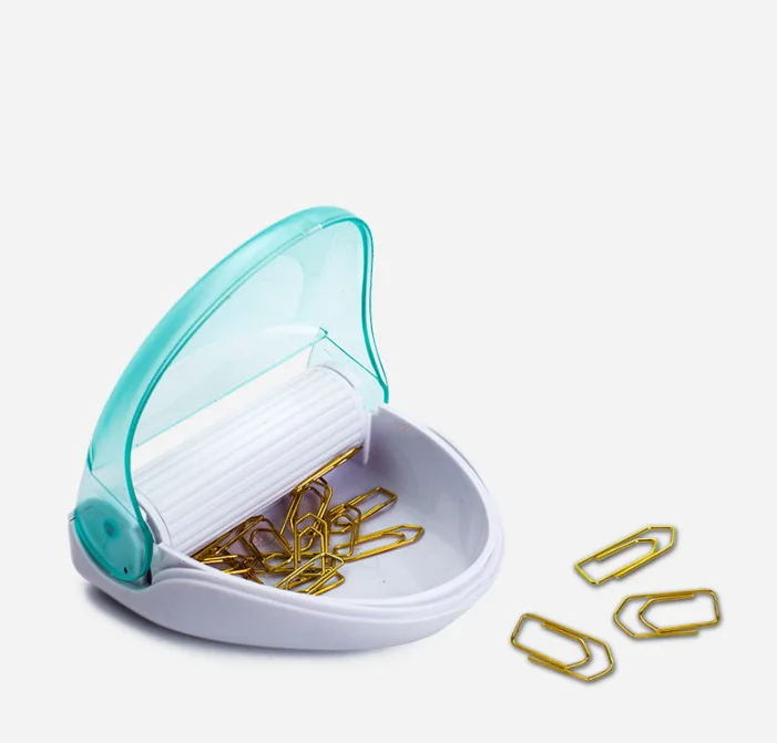 Magnetic Clip Dispenser Paper Clip Storage Box Transparent Fashionable Picture Office School Home OEM Service Accepted 100 CD01