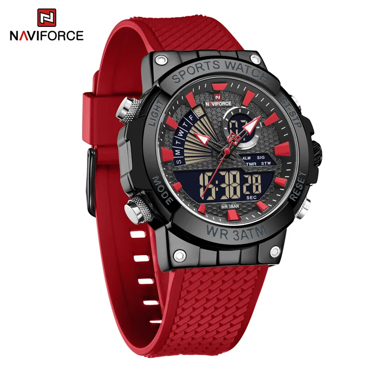 NAVIFORCE 9219 BRR Спортивные кварцевые мужские часы оригинальный бренд завод водонепроницаемый оптовая продажа цифровые наручные для мужчин