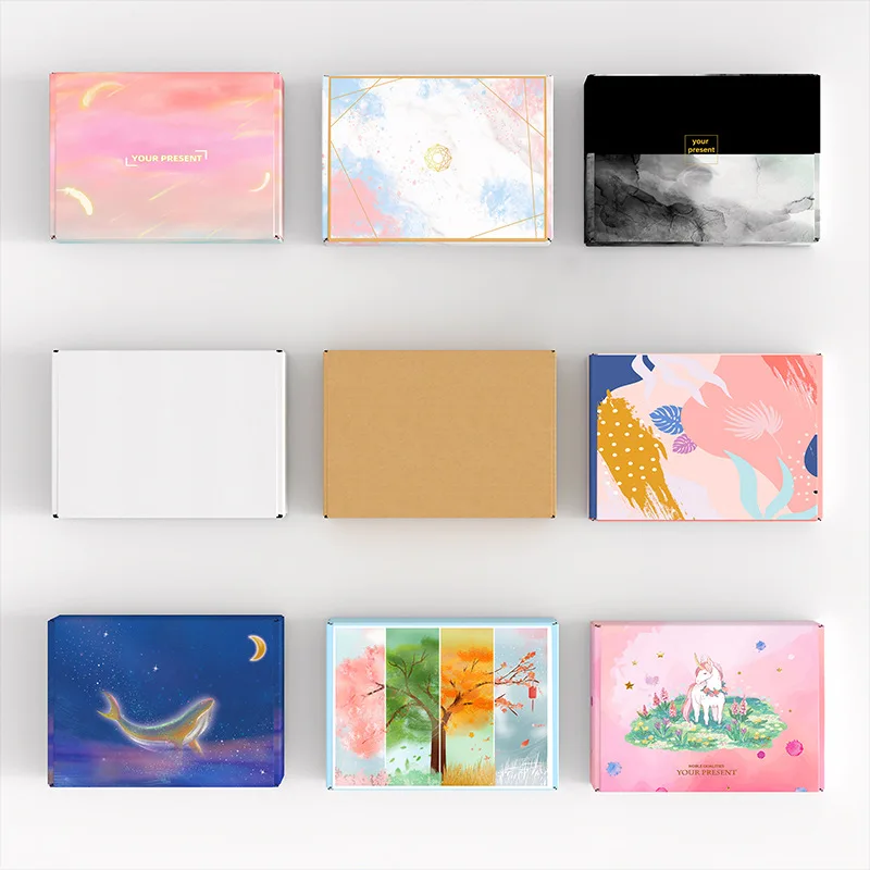 Eco Friendly Custom Printing Garments Corrugated Mailer Box Underwear Wig Dress Packaging Box