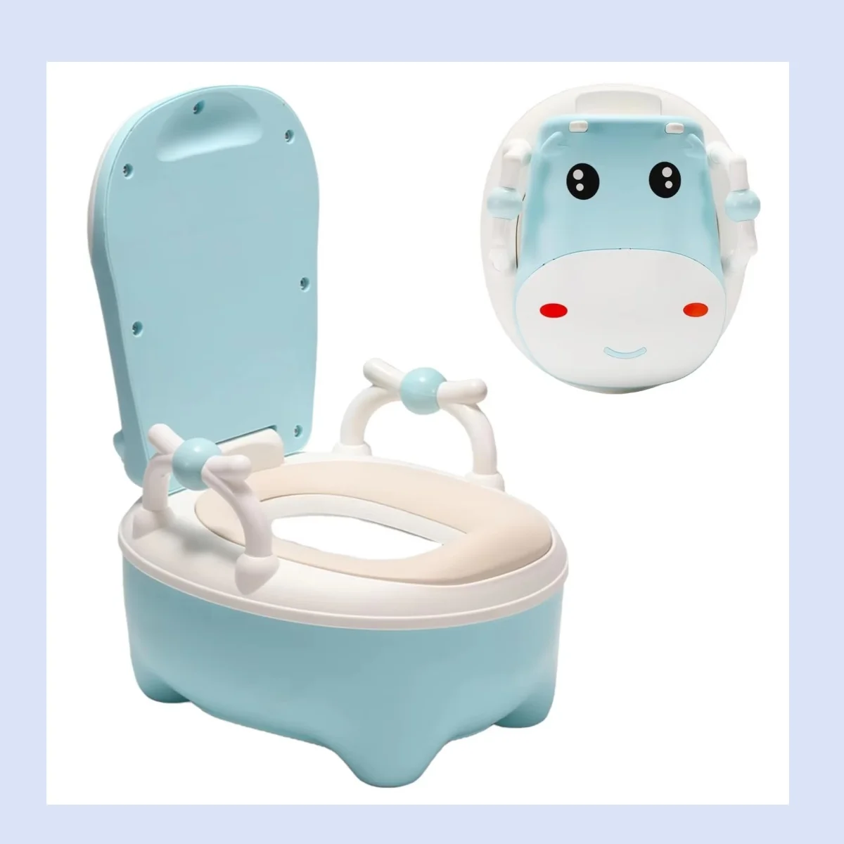Baby Potty Training Toilet and Toddler Toilet Seat dairy cow Child Potty Chair with soft PVC cushion for Boys and Girls