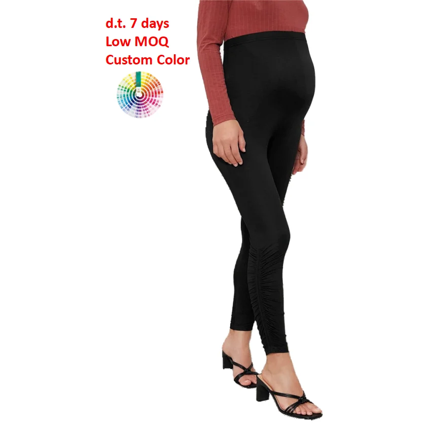 
M029 Black Pregnant Clothes Wide Band Waist Skinny Leggings Maternity Pants & Capris 