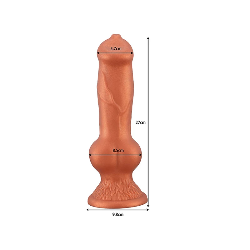 10.5 Inches Big Silicone Animal Anal Plug Penis Realistic Dog Knot Dildos Sex Toy for Men Women