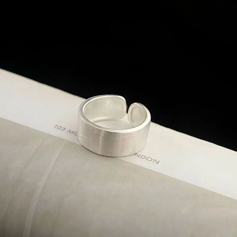 Chunky 925 Sterling Silver Rings Real Women Wide Opening Ring Finger Jewelry