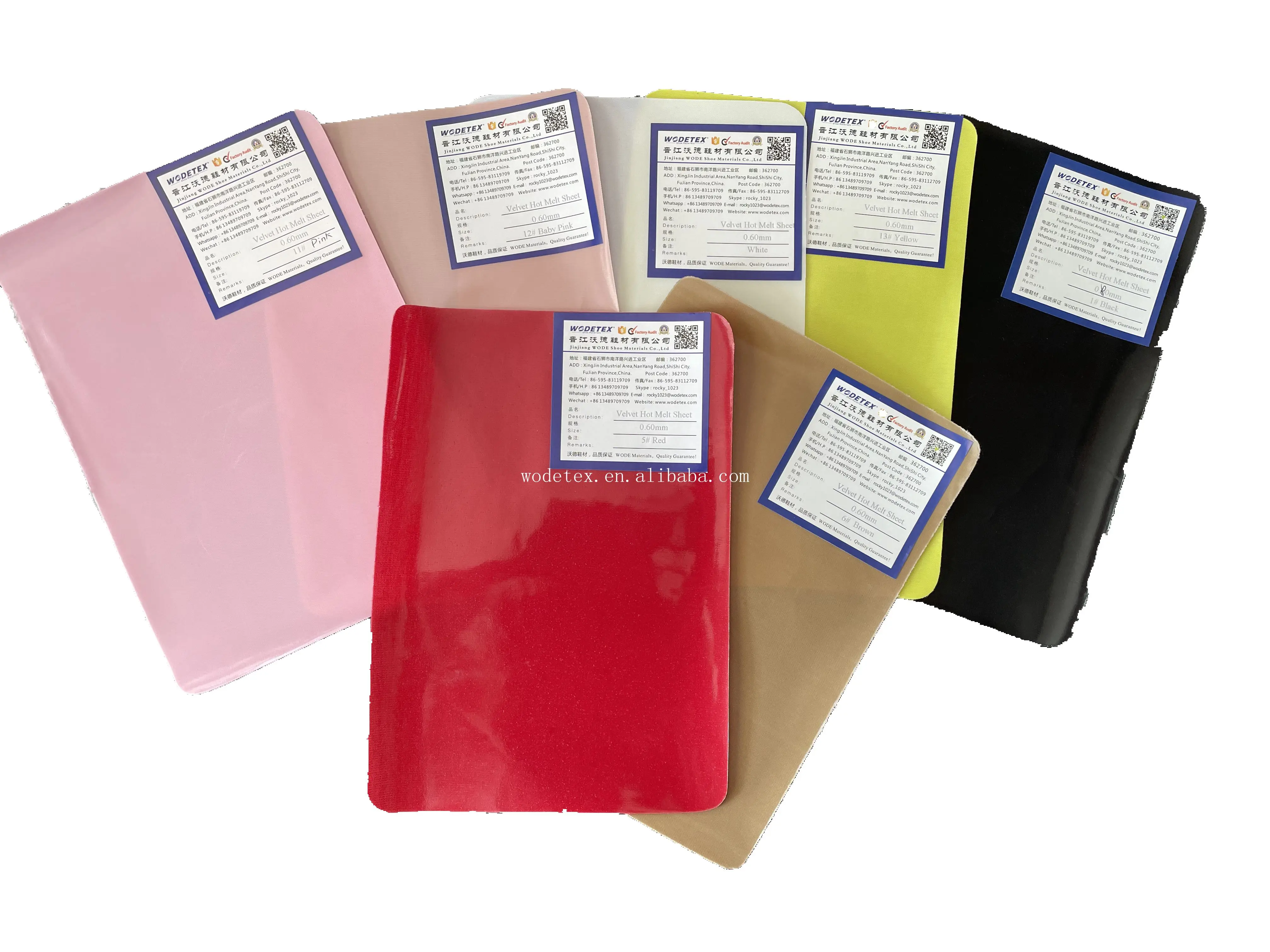 Velvet Fabric Label Adhesive Velvet Hot Melt Sheet Self Adhesive Velvet Hot Melt Film for Shoes Materials