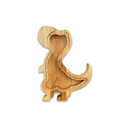 Домашний декор, Персонализированная Коробка для монет в форме животного для детей, прозрачная крышка, деревянная копилка, копилка, копилки