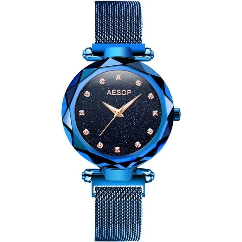 
AESOP Minimalist Gold Women Watches Quartz Stainless Steel Bracelet Luminous Hands Clock Mesh Steel Strap Waterproof Lady Watch 