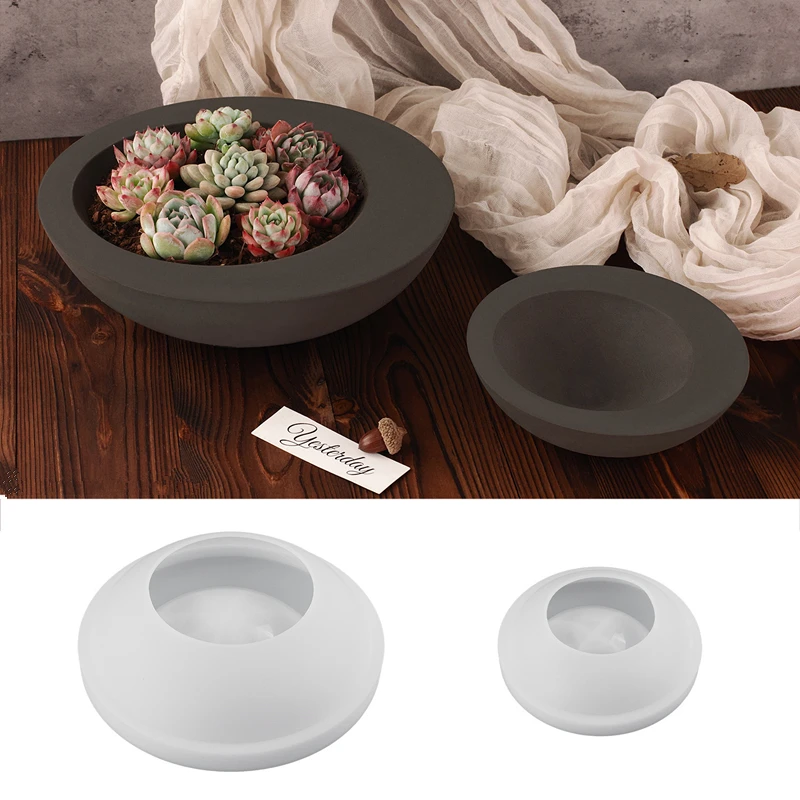 Early Riser Cement flowerpot silicone mold resin silicone gypsum concrete candle ware candle bowl mold