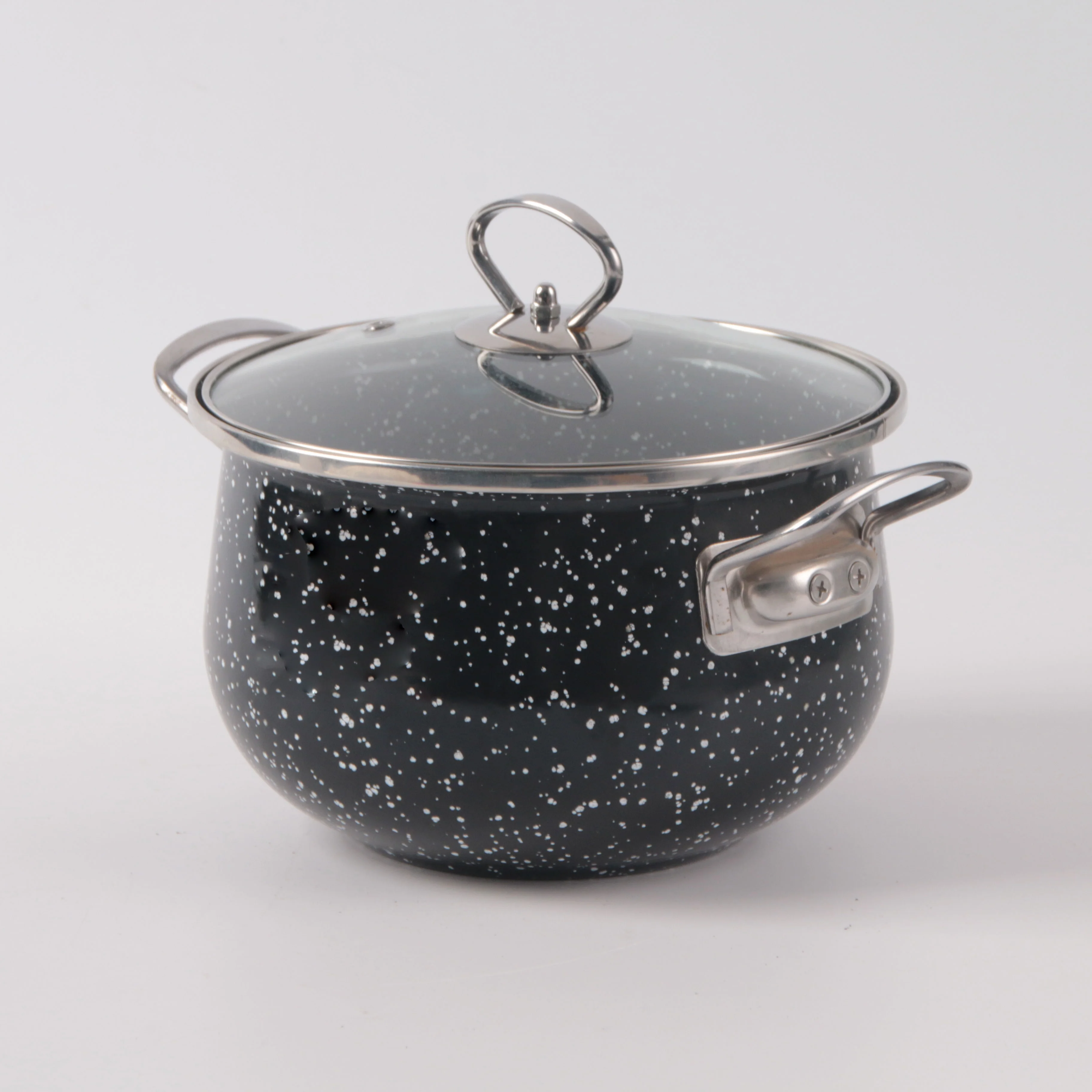 New non-stick double ear stockpot Fashion kitchen home enamelled floral cast iron saucepan