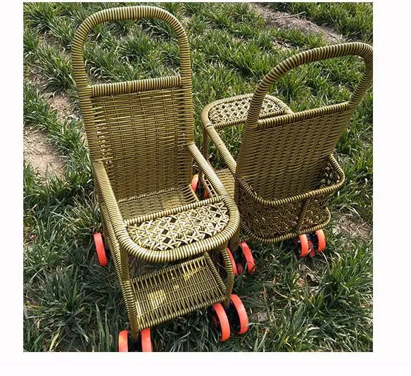 
cheap luxury guangdong bamboo and rattan Baby bamboo stroller carriages with bamboo material 