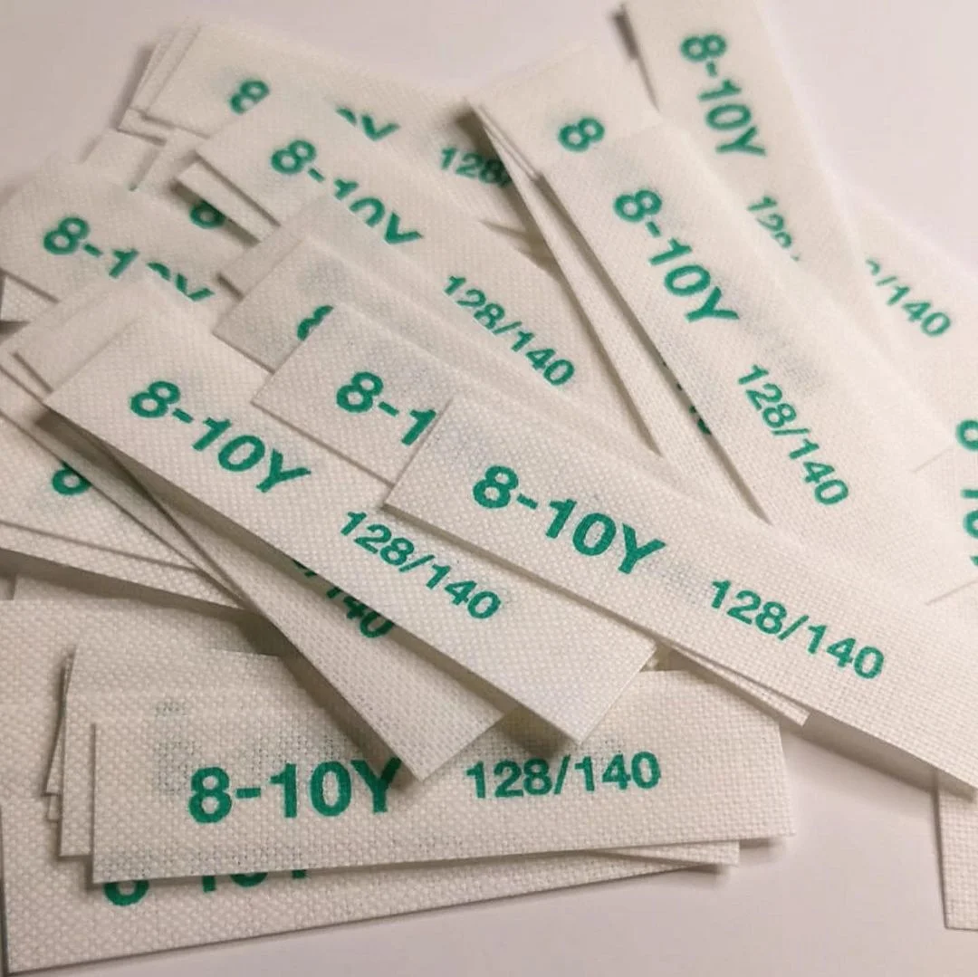 Custom Soft Garment Sizes Printed Labels Clothing Labels Sustainable  Code Mark Cotton Label