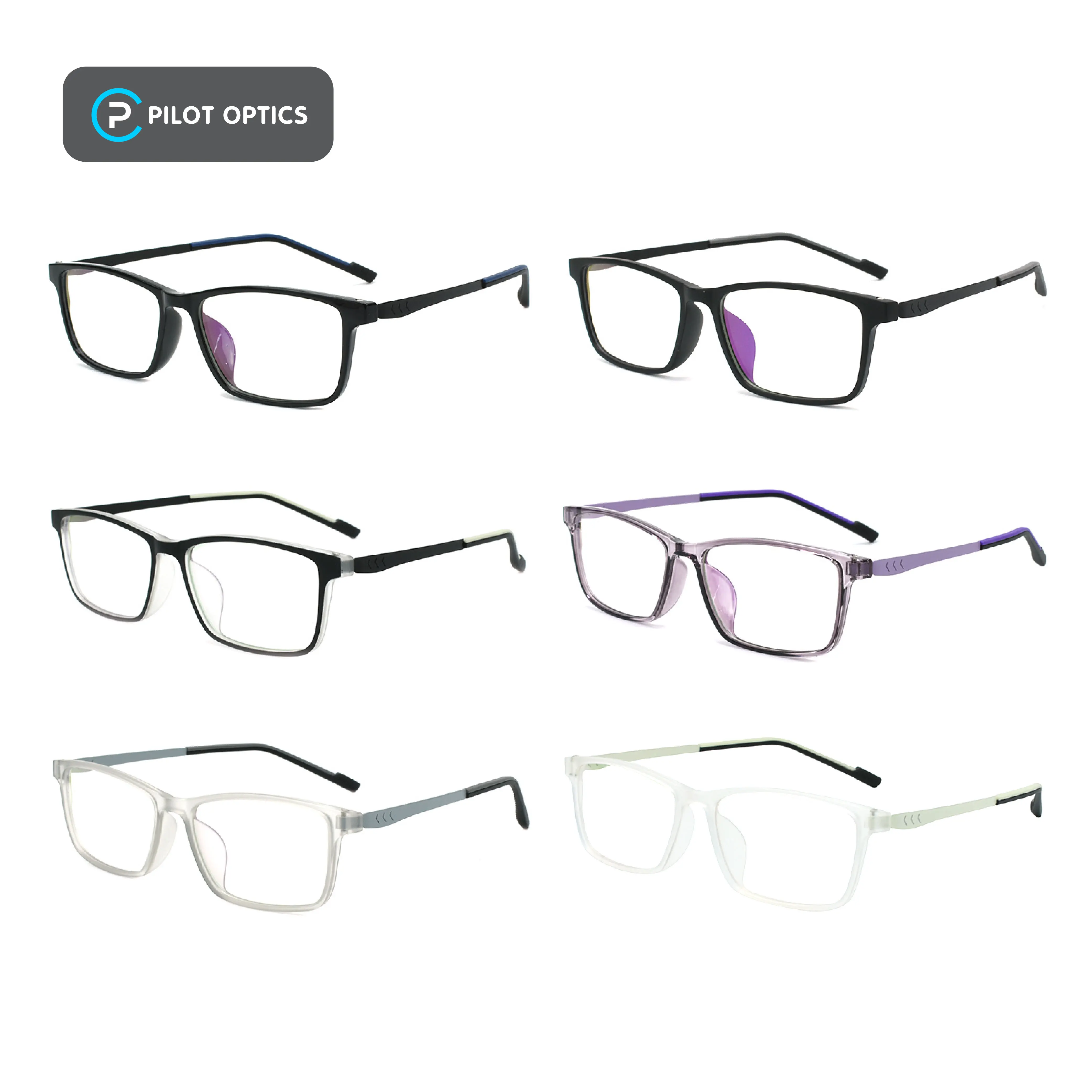 Pilot optics promotional pc eyeglasses frame assorted india Clear Fashion tr ultem eyewear excel optical eyeglasses frame