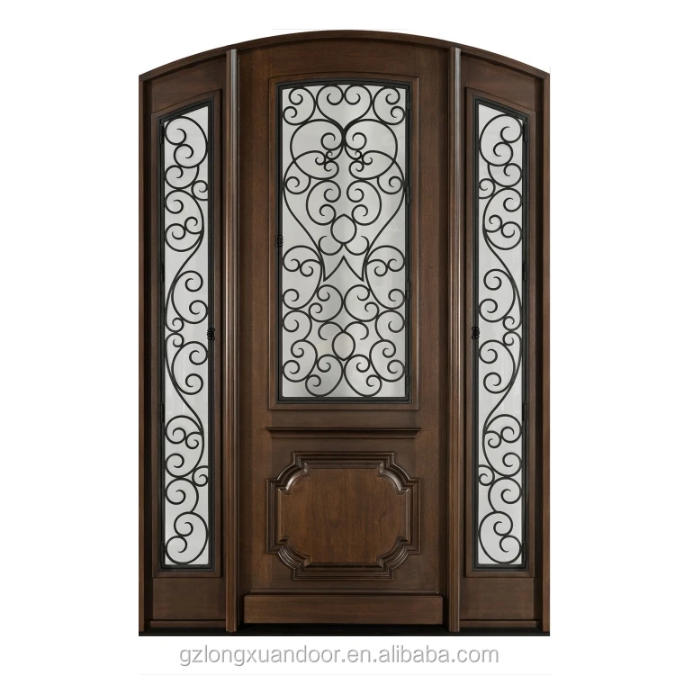 classical Wooden arch main door design exterior teak wood hard doors  for Churches
