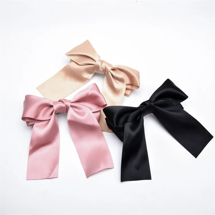 Satin Bow Hair Clips Hair Bows Barrette Colorful Ribbon Bow for Women Girls