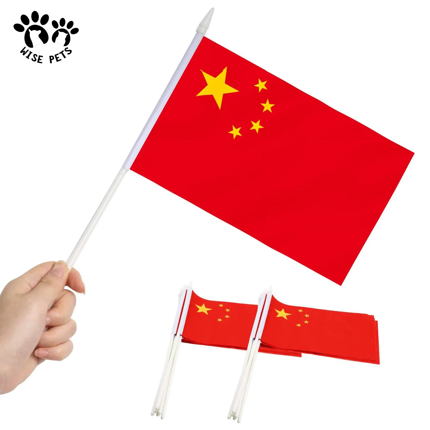 Manufacture Wholesale Fabric Floor Flags Advertising Banner Flag Cheap Mini Pole National Country Polyester Waving Hand Flag