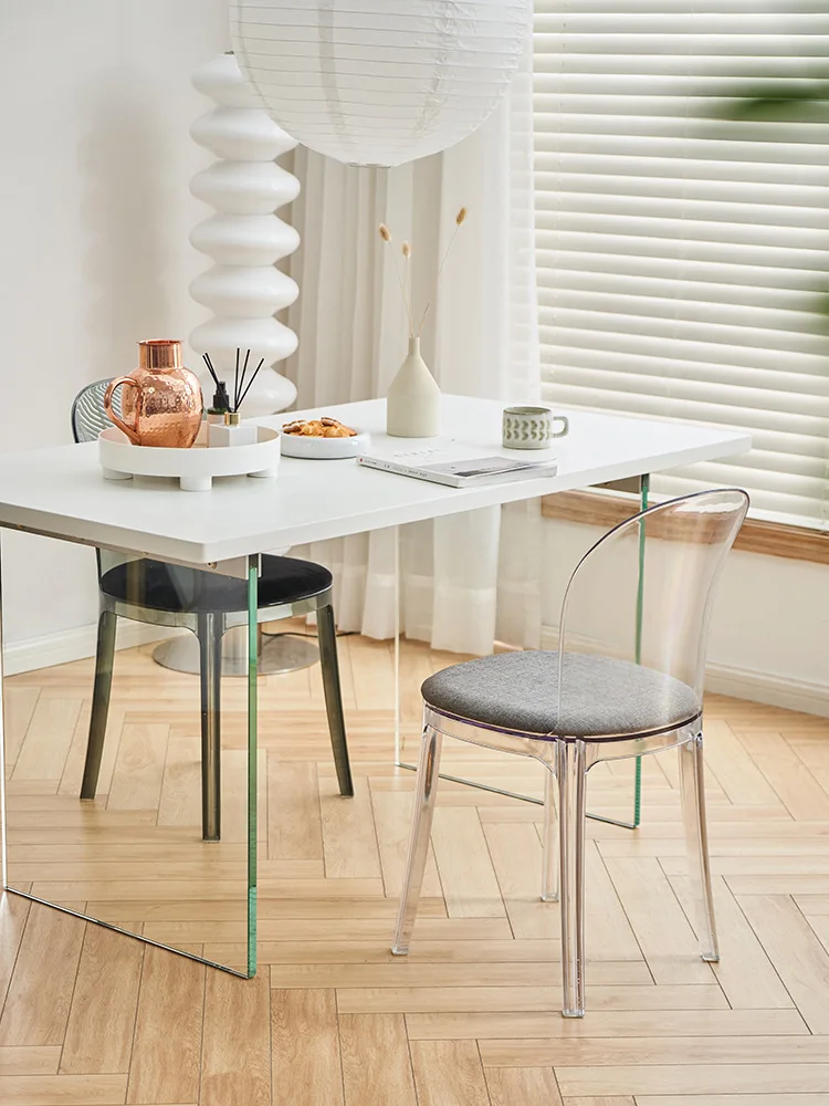 Modern Armless Polycarbonate Dining Chair Acrylic Crystal Transparent Plastic Clear Chair