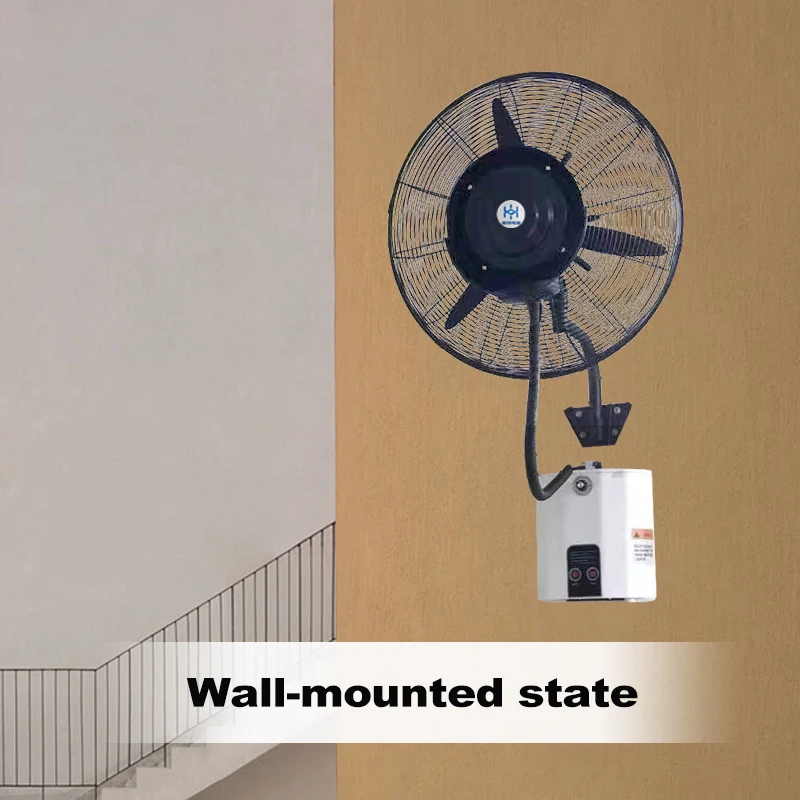 20/26/30 inch aluminum leaf electric wall-mounted centrifugal water mist fan for outdoor household and garage.