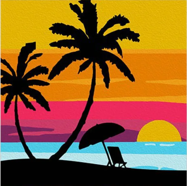 Wooden Framed DIY Oil Painting Paint by Number Kit for Adults Mountain Peak Lake Scenic Area Picture Wall Art