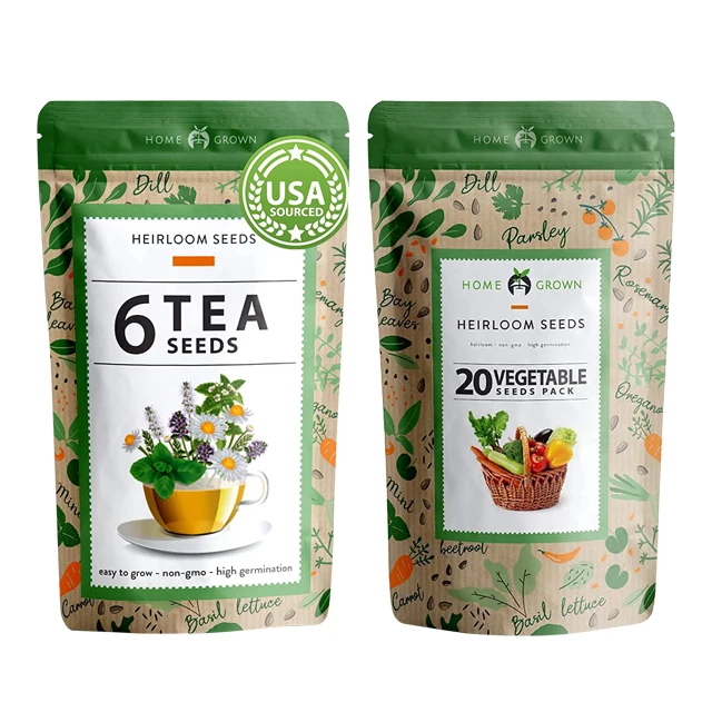 Low MOQ Food Grade Reusable Bags Stand Up Zip lock Kraft Paper Pouch For Coffee Tea Powder Seeds Ect Packaging