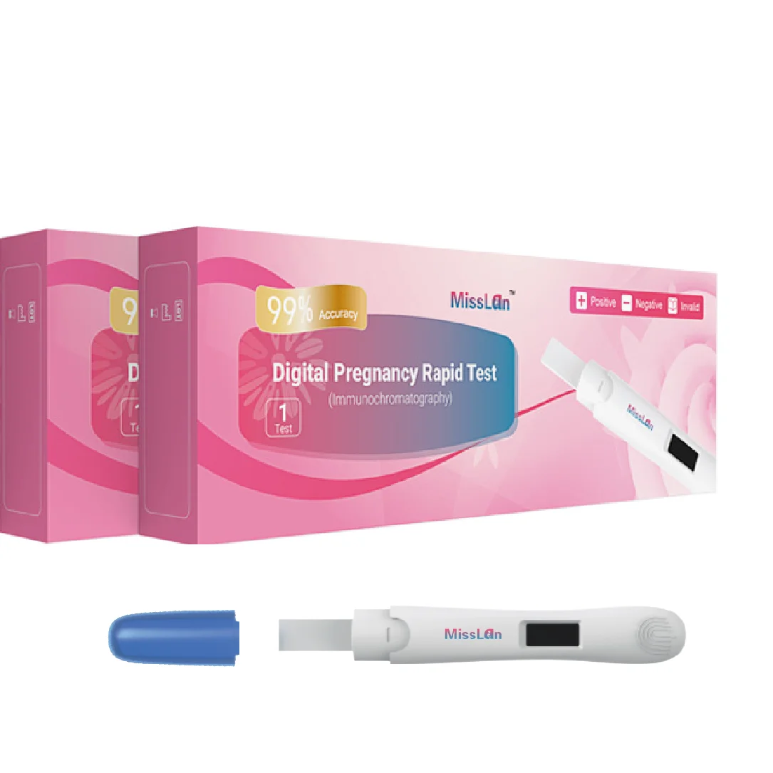 Digital hcg pregnancy test cassette or stick to test at home easily