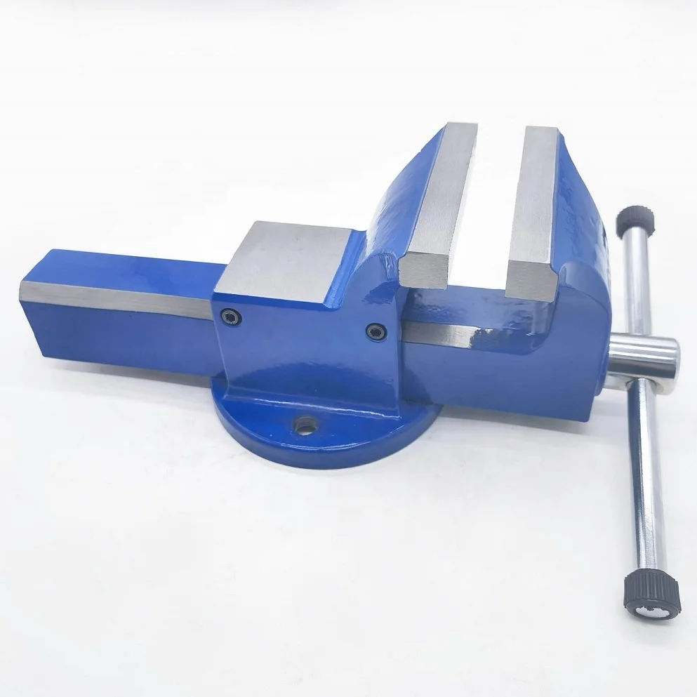 150mm 6 inch China cast steel bench vise with anvil and fixed base