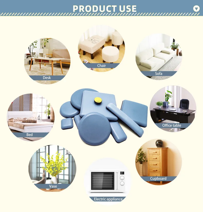 Deson Square Furniture Glides Nail on Furniture Slider PTFE Chair Leg Floor Protectors for Hardwood Dinning Wooden Furniture