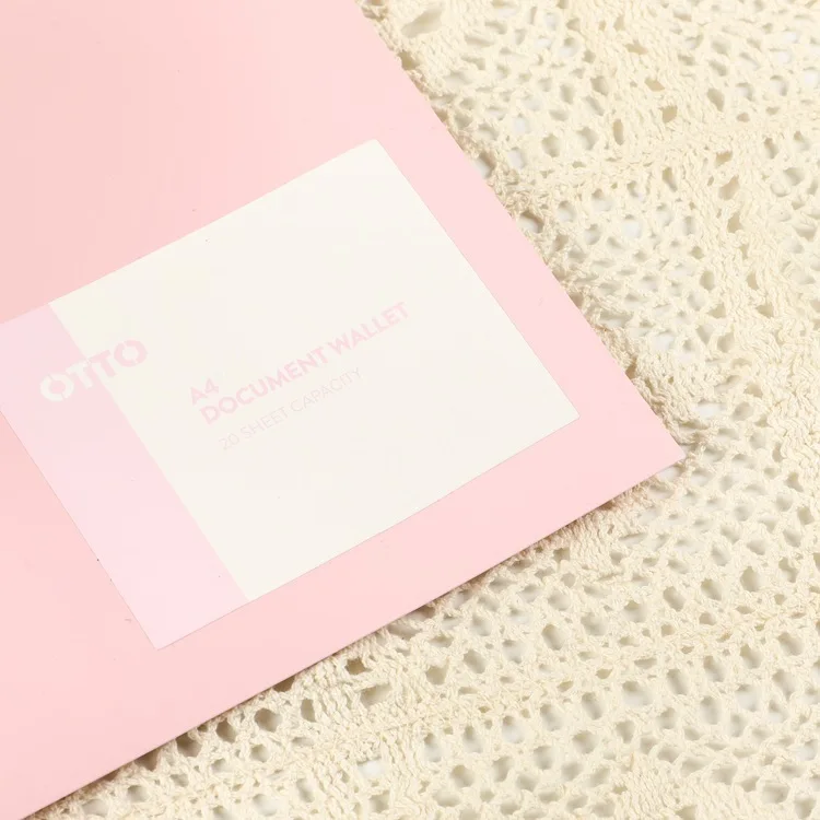 Pink plastic waterproof file folder a4 landscape folder document for office supplies stationery