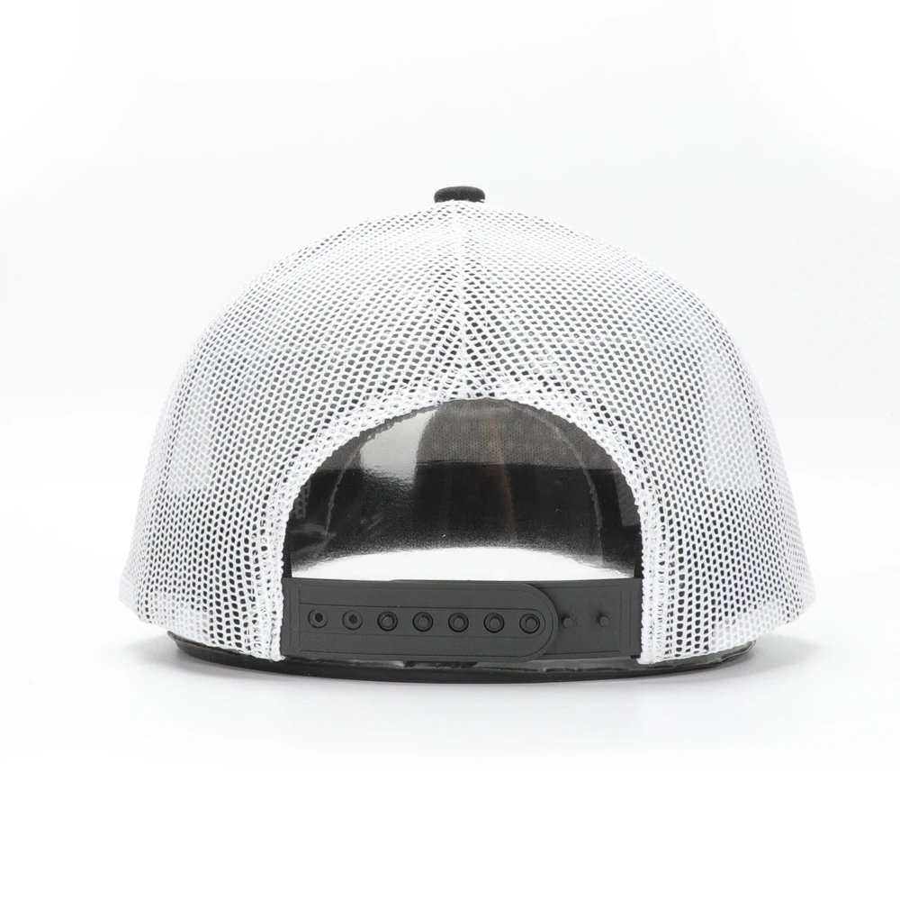 Wholesale 2019 Customized Made Rubber PVC Patch Laser Boring Holes Trucker Cap Mesh Hat