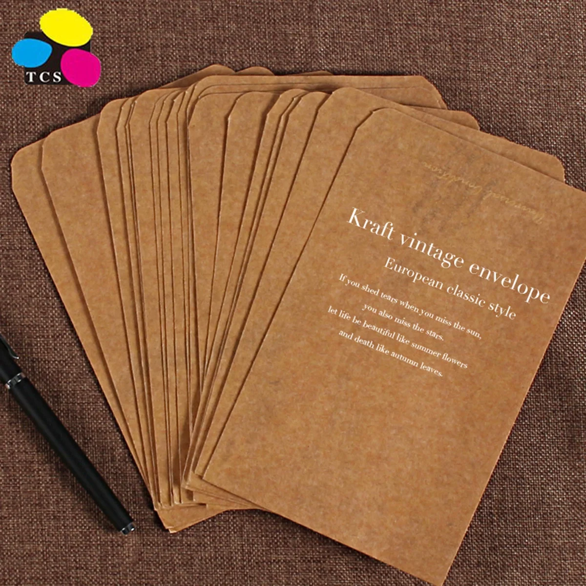 500pcs/pack Vintage Kraft Wedding Invited Envelope Postcard Cover Paper Stationery Zakka Envelopes for Gift Invitation