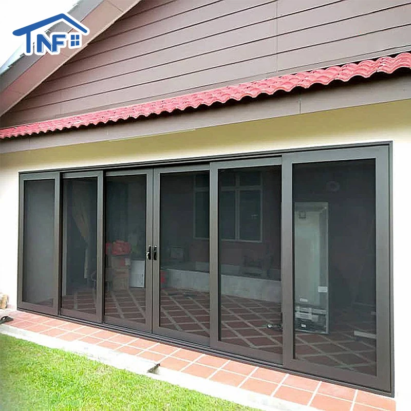 Heat proof Slim Frame sound-proof Aluminium Alloy Frame House use  glass sliding patio door