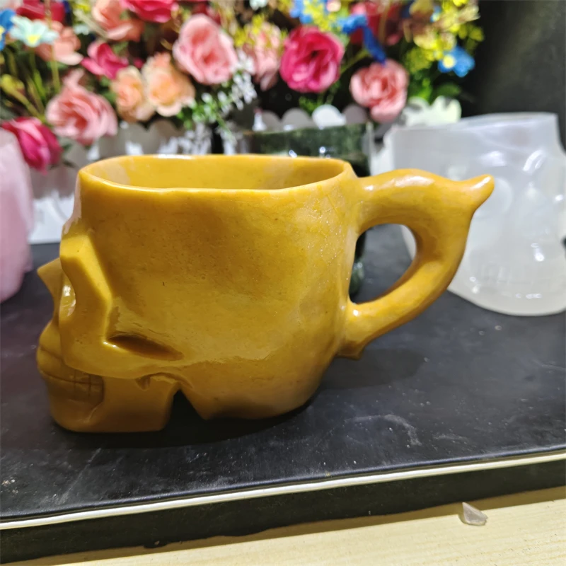 Kindfull Natural Rose Quartz Cup Skulls Healing Stones Natural Crystal Skulls For Halloween