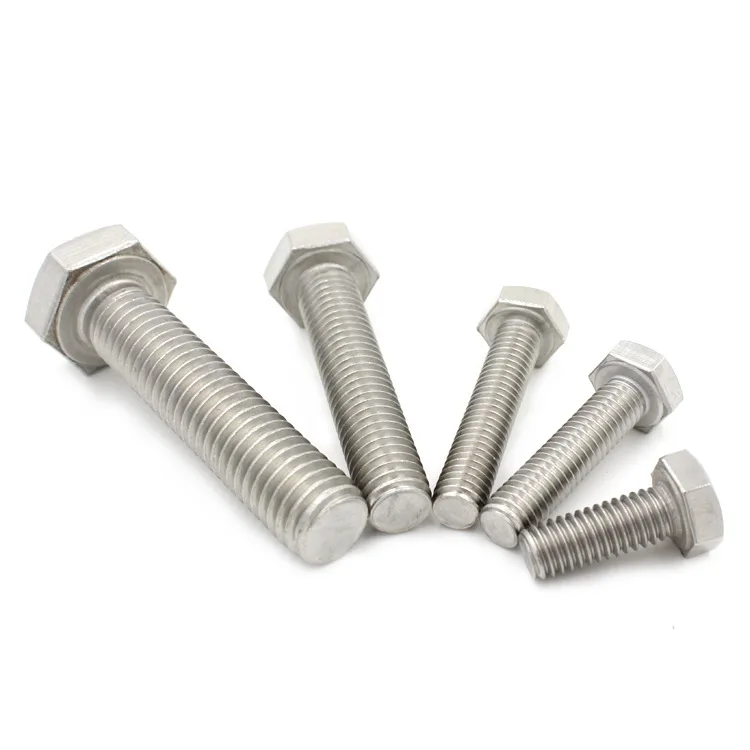 stainless steel hexagon bolt 304 316  grade A270 A480  silver  fult thread   half thread  DIN933  DIN931 GB5782 GB5783