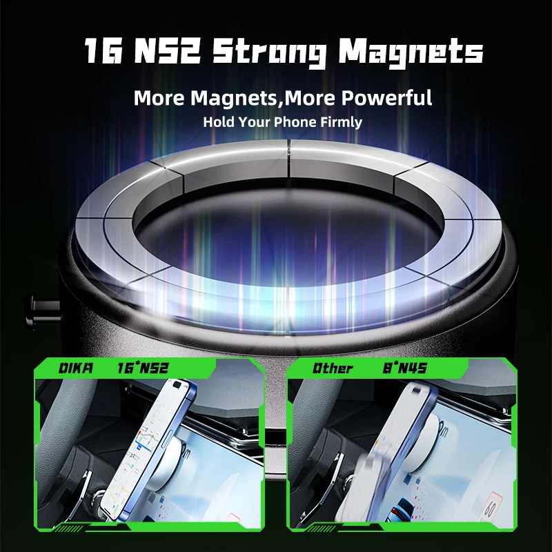 DIKA Magnetic Car Suction Cup Holder Mount 360 Rotation Magnetic Car Cell Phone Holder Suction Cup Car Phone Mount