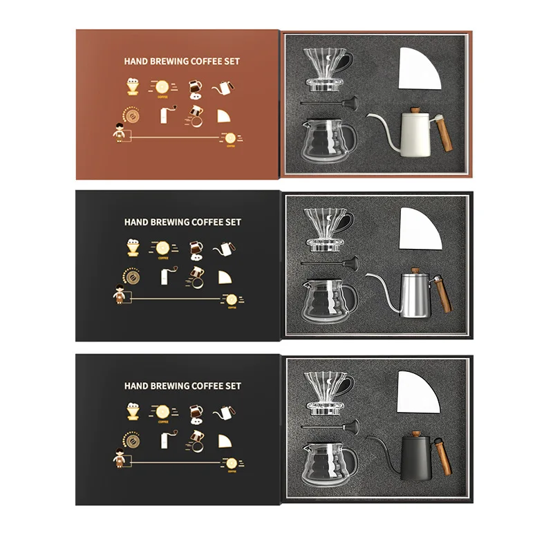 Hand-made coffee appliance set Glass filter cup cloud pot hand-made coffee pot coffee filter paper gift set