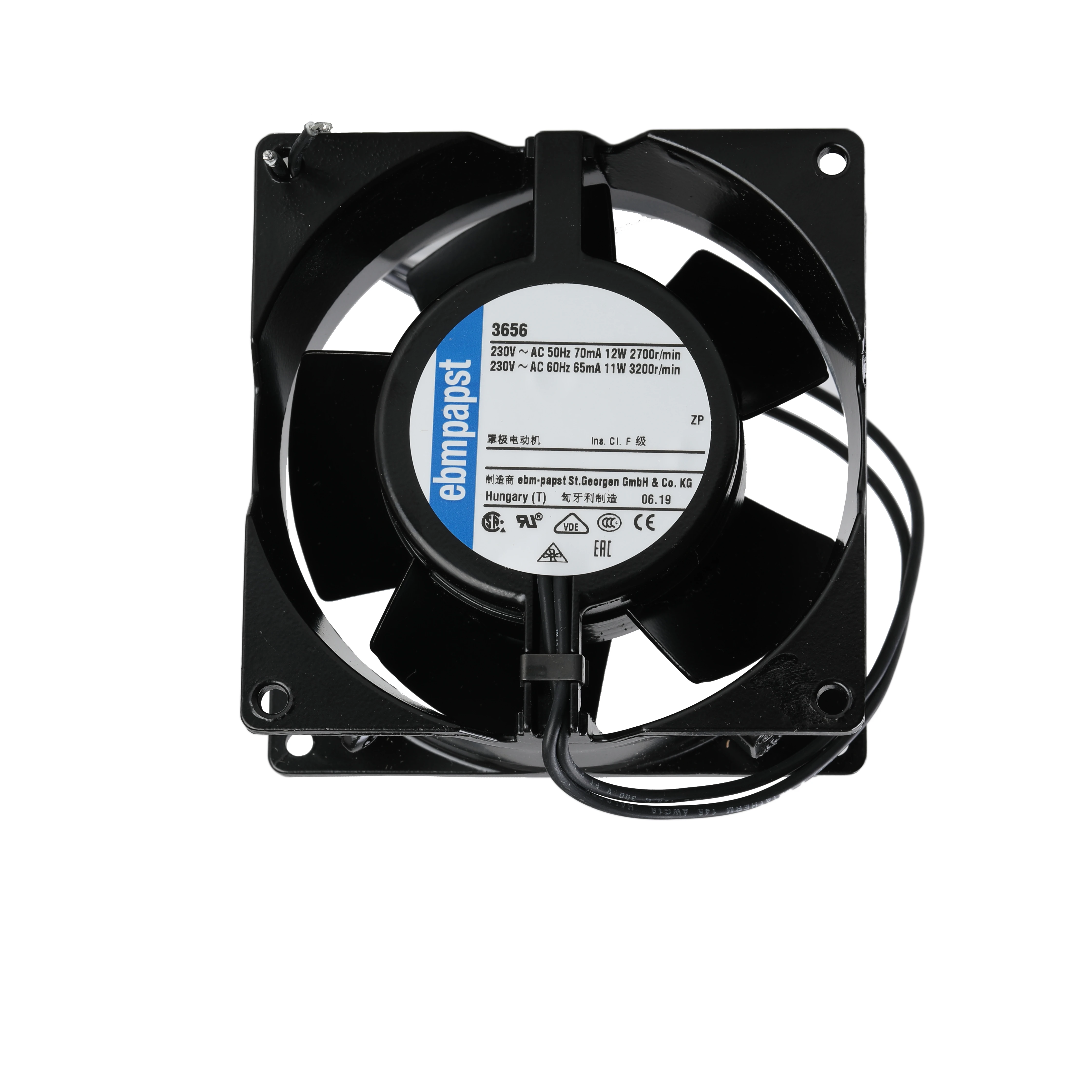 3656  ebmpapst Metal axial  fan  EBM-PAPST TYPE:3656  EBM FAN  230V  92 x 92 x 38 mm