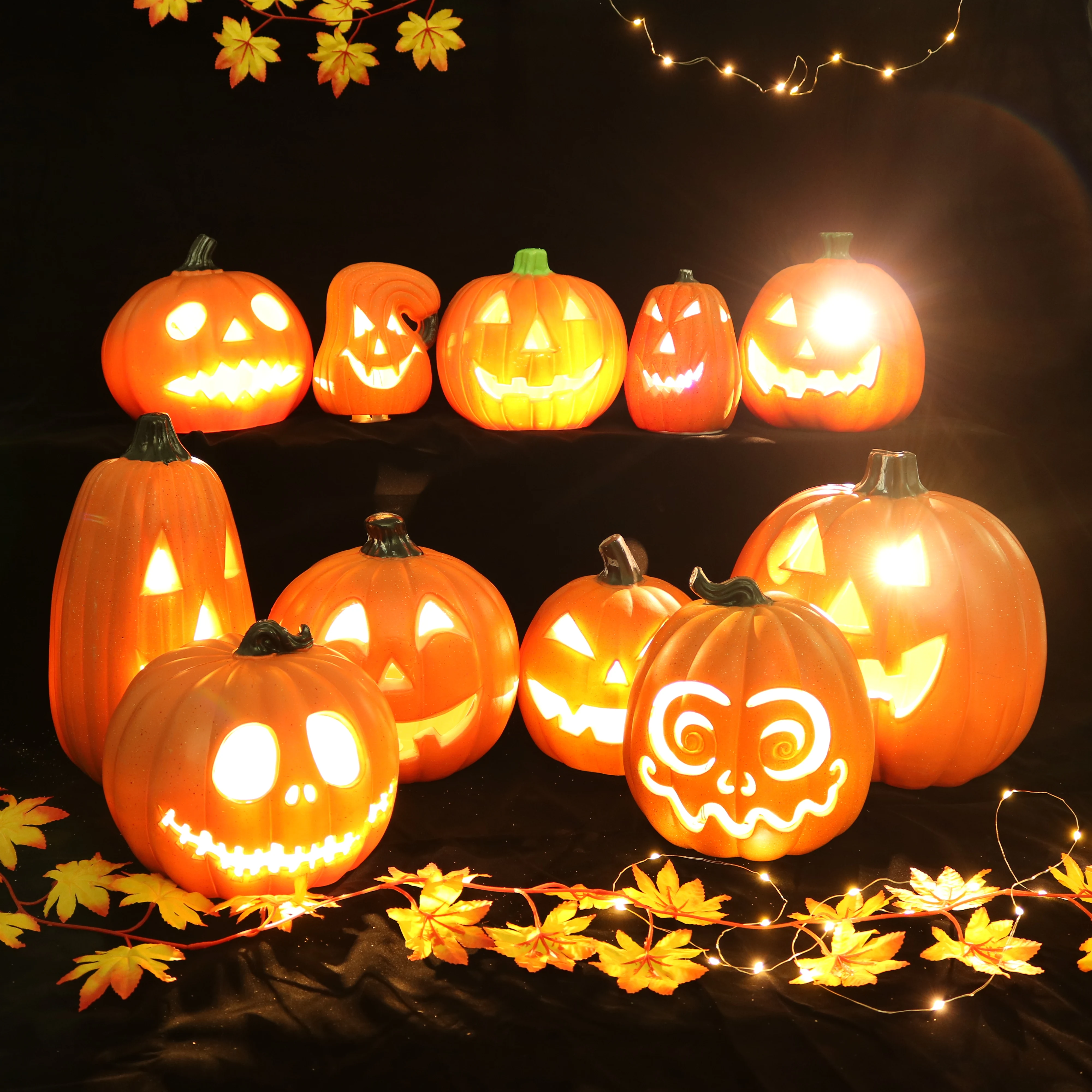 Factory Wholesale Halloween Pumpkin Blow Mold Halloween Outdoor Decoration Props With Led Light