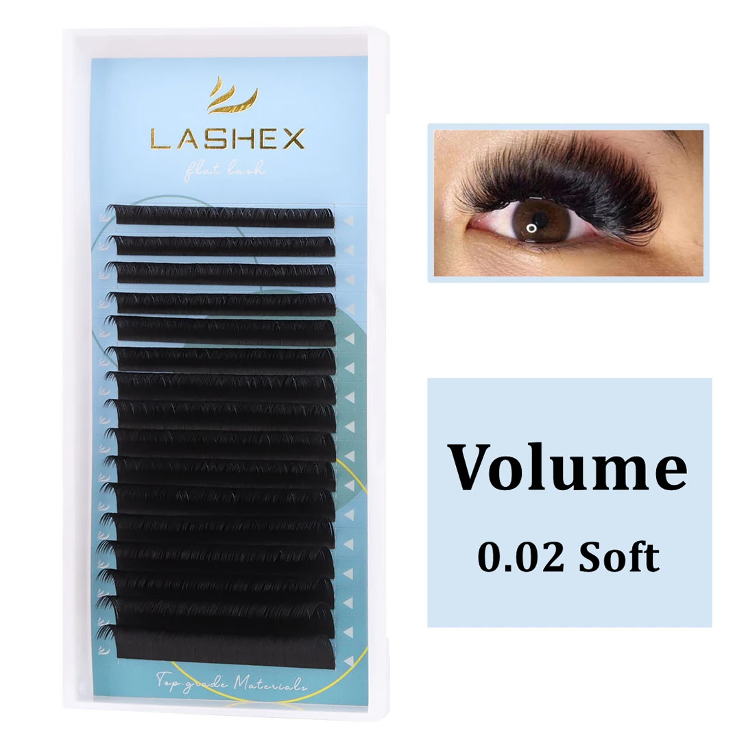 Soft Cashmere Eyelash Volume Lashes Packaging Russian Volume Individual 0.02 dark  black Eye Lashes Extension