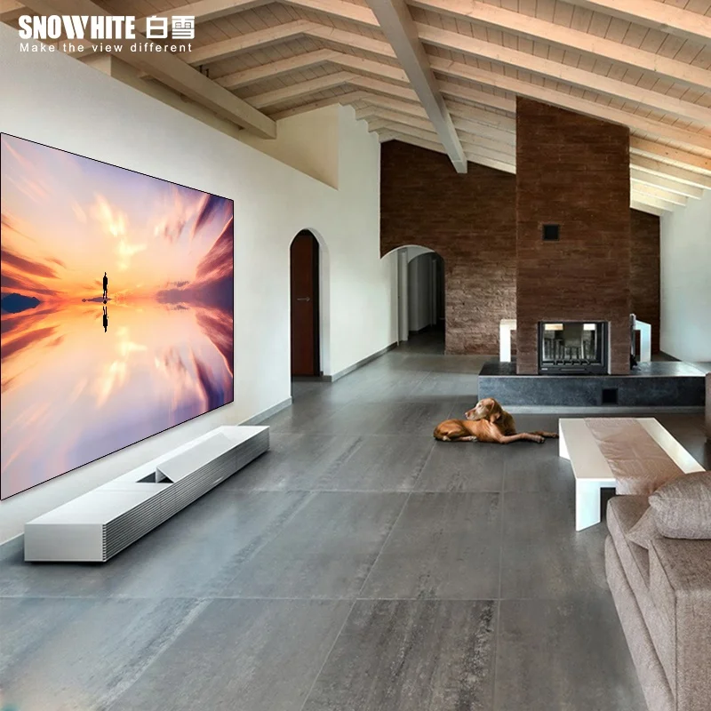 SNOWHITE 80 100 120 дюймов Ультра короткий заброс анти-светильник черный алмаз проекционный экран Усть алр фиксированная рамка проектор экран