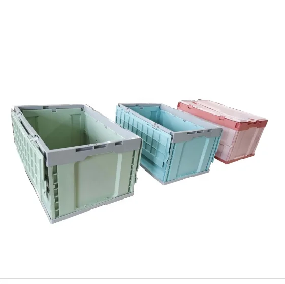 600*400*230mm Cheap Light Duty  Wholesale logistic Injection Molding Foldable Plastic Crate Box