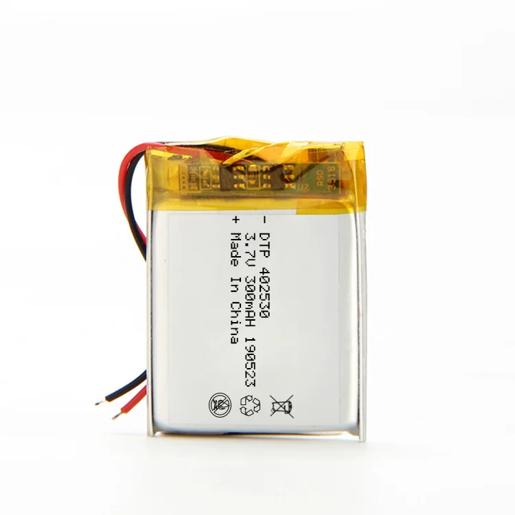 300mAh Lithium Polymer Battery DTP402530 3.7V Rechargeable Batteries